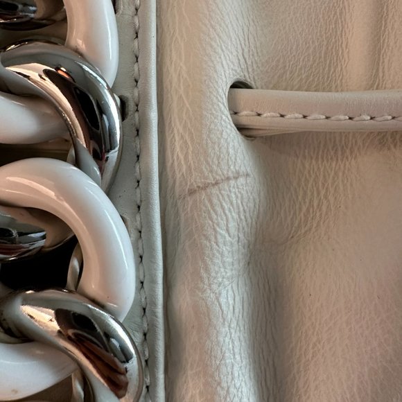 MICHAEL KORS SILVER CHAIN BAG (Cream White) *Vintage* - Picture 7 of 9